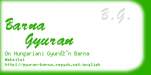 barna gyuran business card
